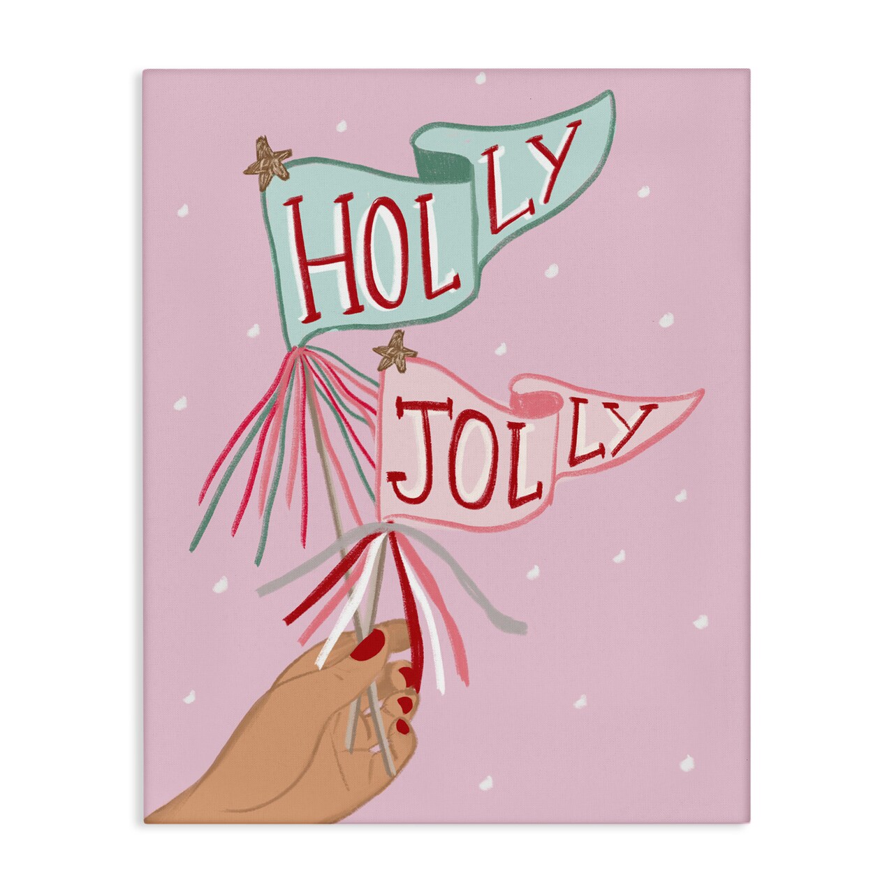 Stupell Industries Holly Jolly Festive Flags Canvas, design by Chen Alyesh